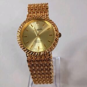 Sheffield Watch Diamond Quartz Japan Movement Basket Weave Band